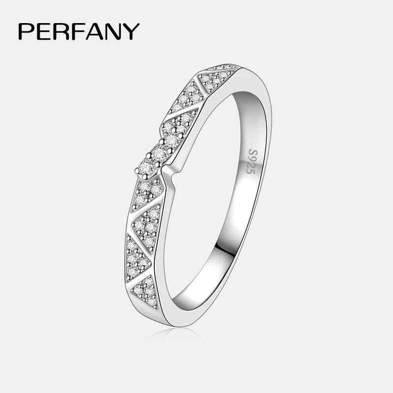 PERFANY All Moissanite Ring for Women Men S925 Pure Silver Couple Ring Simple Wedding Fashion Jewelry Birthday Gift - Madeinsea©