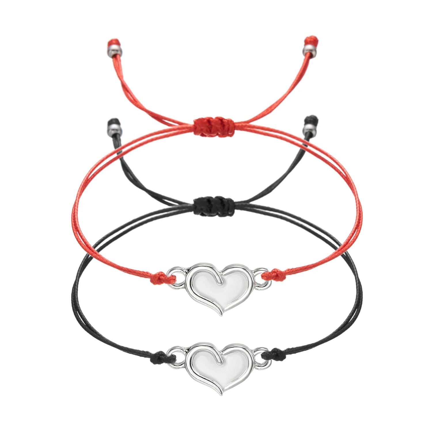 Minimalist Handmade Braided Couple Bracelet for Women Men Romance Luminous Heart Matching Bracelet Trendy Jewelry Gift