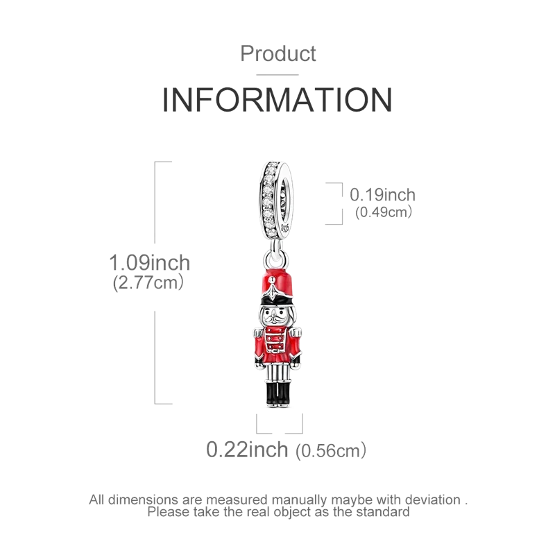 Red Uniform Soldier Pendant Original Real 925 Sterling Silver Charm Bead Fit Original Bracelet Necklace DIY Jewelry Gift