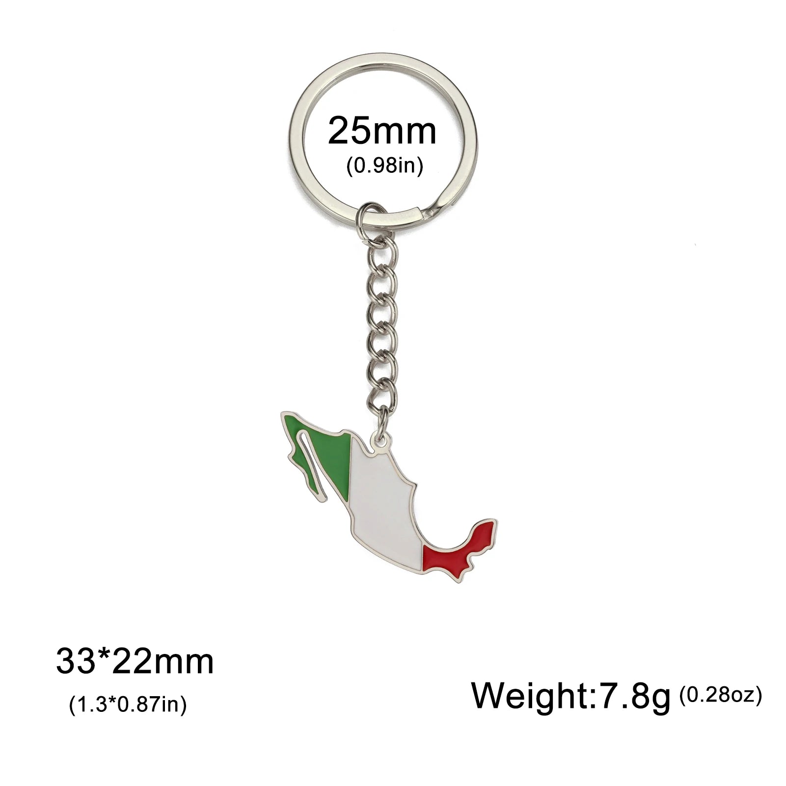 Dreamtimes France Poland Mexico Map Pendant Keychain for Women Men Stainless Steel Key Ring Qatar Ghana Syria Haiti Jewelry