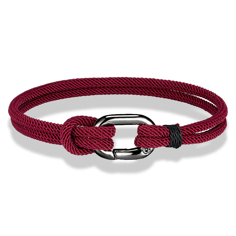 MKENDN Sport Style Handmade Braided 3mm Rope Bracelet Oval spring buckle Bracelet Couple Gift Leisure Accessories Homme Pulseria