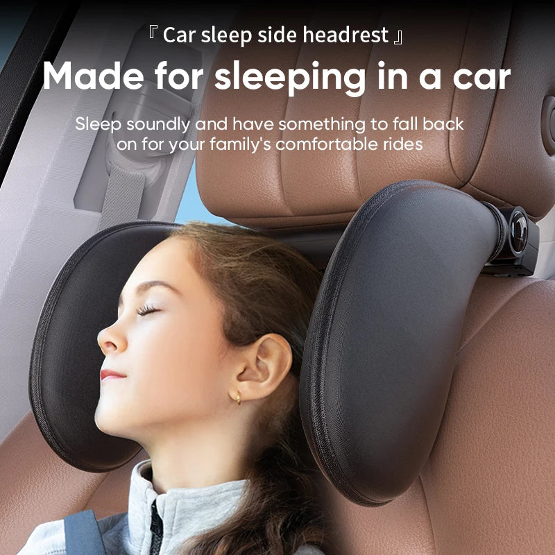 Ergonomic 360° Adjustable Auto Cervical Pillow with Memory Foam & Side Pads One-Click Sleep Headrest for Car Travel BMW Benz - Madeinsea©