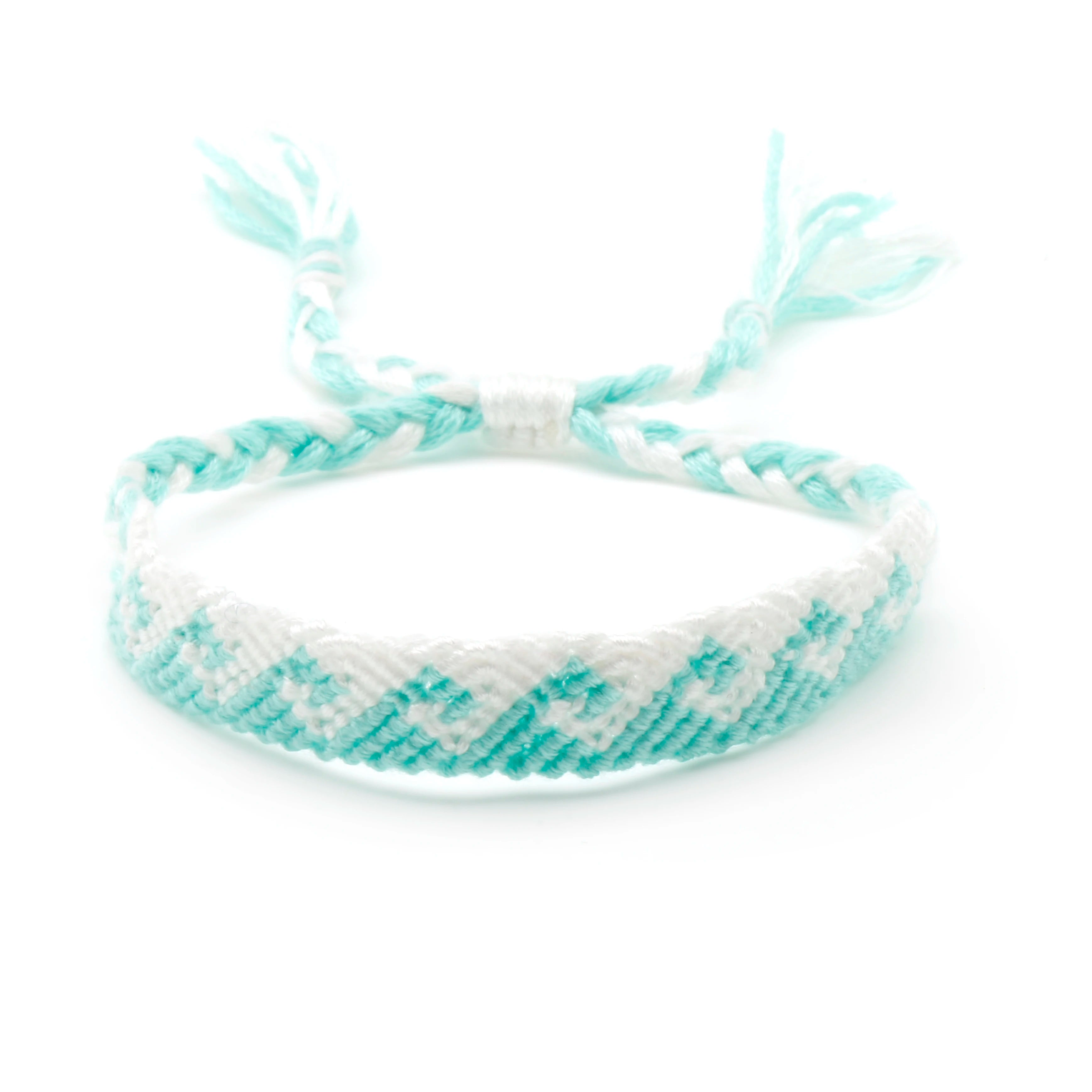 New Fashion Greek Wave Enbroidery String Handmade Bracelet Women Green&White Ripple Cord Handwoven Summer Jewelry Gift Present