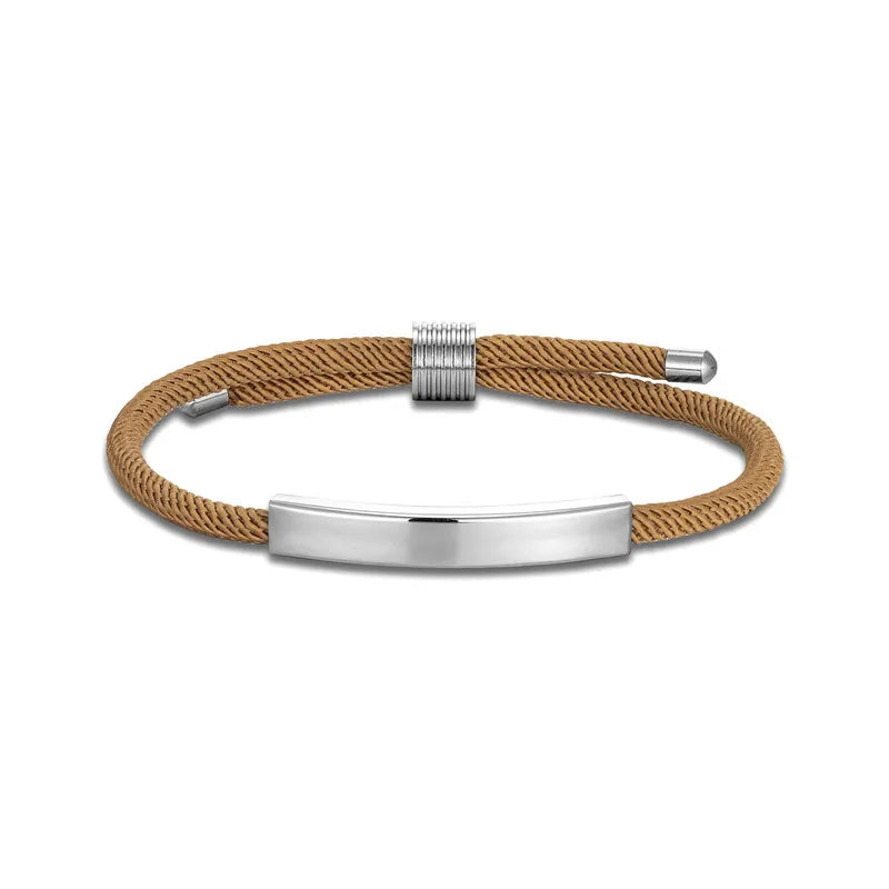 MKENDN Medical Alert Bracelet Personalized Rope Bracelet with Engraving ID & Number Bracelets Minimalist Emergency Jewelry