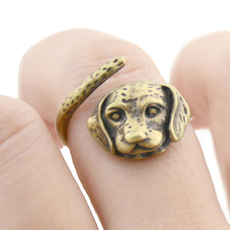 Vintage Bichon Dog&Schnauzer&Greyhound Love Pet Ring Women Boho Poodle Anel Masculino Rings For Men Jewelry Women Anillos Bijoux