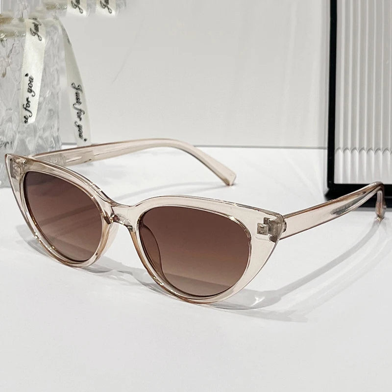 2025 Cute Sexy Vintage Cat Eye Sunglasses Brand Design Woman Small Triangle Retro Ladies Sun Glasses Thick Female Oculos De Sol