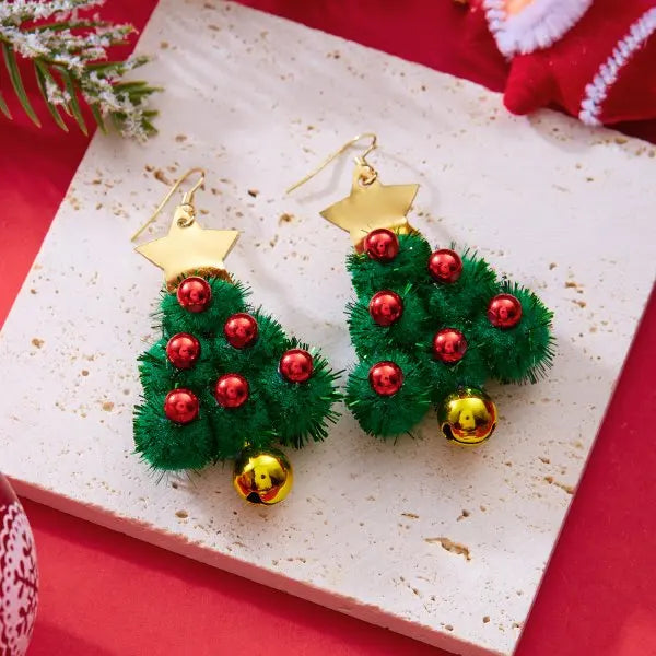 Christmas Red Zircon Crystal Bow Stud Earrings For Women Heart Shape Bowknot Christmas Earring Girl New Year Festival Jewelry