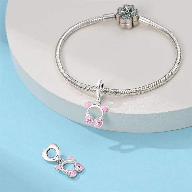 New 100% 925 Sterling Silver Butterfly Guitar Rock Musical Note Charms Beads Fit 3mm 925 Original Bracelets Fine DIY Jewelry