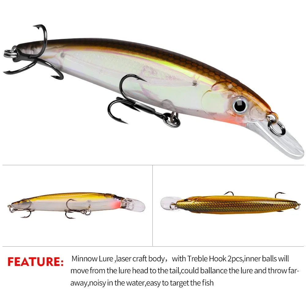 Bait Minnow 7g 14g 40g Luminous Bionic Fake Baits Plastic Hard Bait Fishing Bait Long Throw Floating Water Lure Swimbait