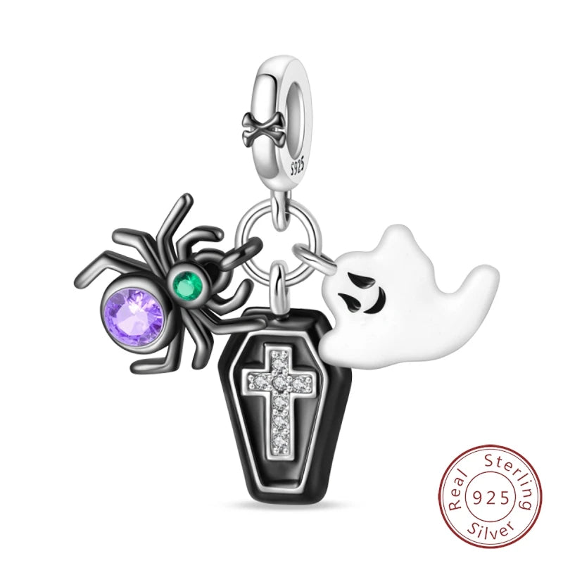Halloween 925 Sterling Silver Design Charms Beads Pendants Suitable for Original Bracelet DIY Exquisite Making Jewelry