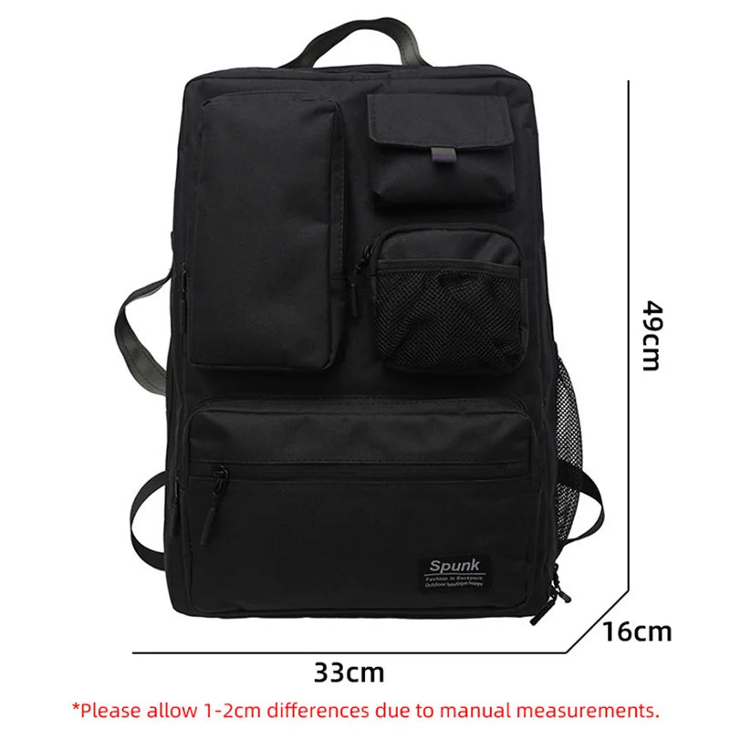 Men Women Travel Backpack Laptop Bag Large Capacity Casual Trip Schoolbag Multi-Pocket Nylon School Backpack for Student Female
