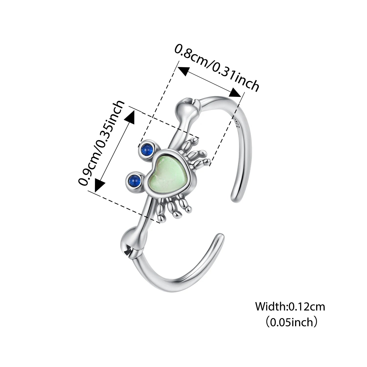 BISAER 925 Sterling Silver Ocean Animal Open Ring Starfish Pearl Conch Turtle Pearl Band for Women Party Jewelry Holiday Gift