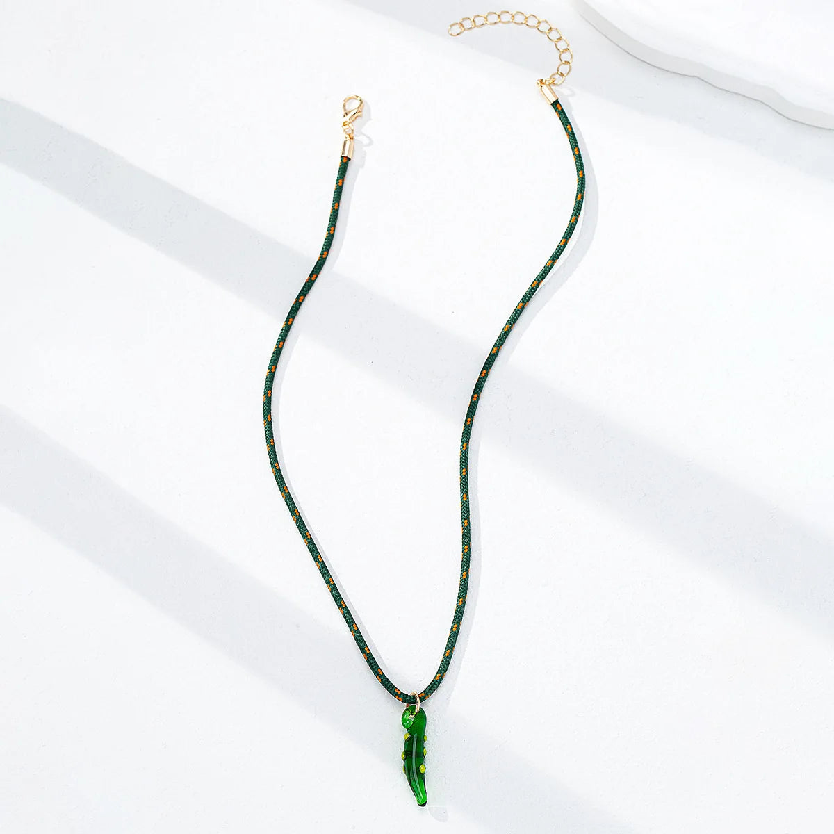 Summer Bohemian Glass Fruit Pendant Rope Choker Necklace