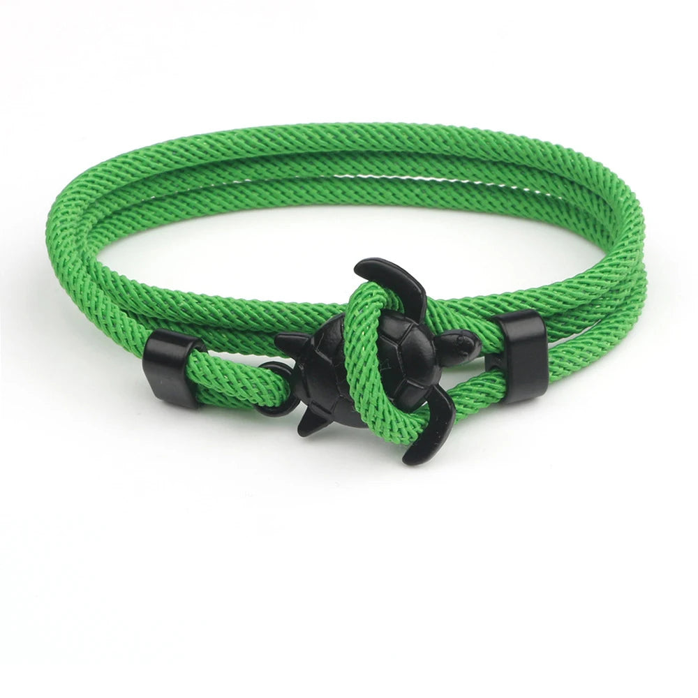 Bracelet homme simple et élégant en corde tressée à la main, style tortue de mer, de haute qualité, finition milanaise. Bijou idéal à offrir.