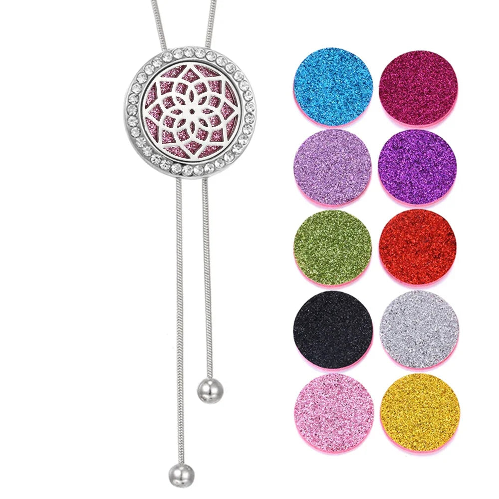 New Long Tassel Aromatherapy Necklace Perfume Essential Oil Diffuser Pendant Necklace Scent Aroma Jewelry Women Tassel Necklaces