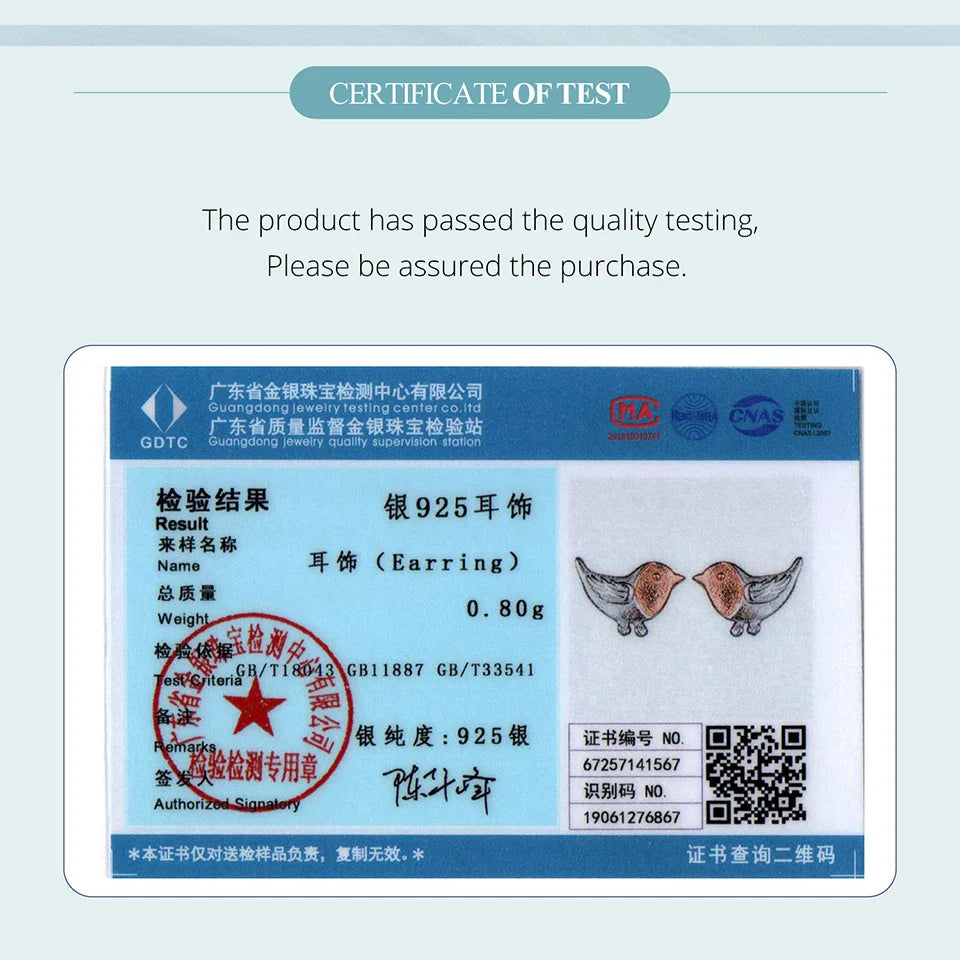 BAMOER 925 Sterling Silber Zweifarbige Mini-Vogel-Ohrstecker Minimalistischer roségoldplattierter süßer Schmuck für Frauen und Teenager zum Geburtstag