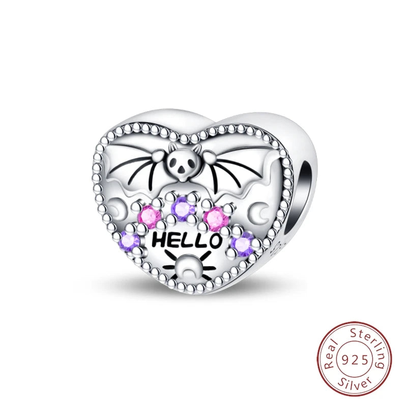 Halloween 925 Sterling Silver Design Charms Beads Pendants Suitable for Original Bracelet DIY Exquisite Making Jewelry