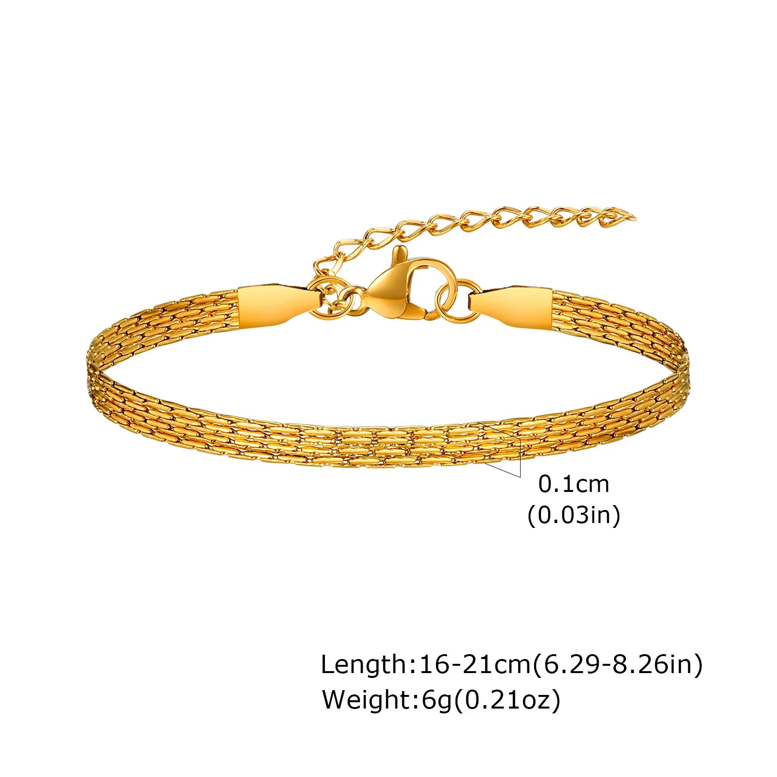 Vnox Multi Layer Beaded  Bracelet For Women,Stainless Steel Waterproof Jewelry,Fashion Gold Plated Adjustable Chain Bracelet