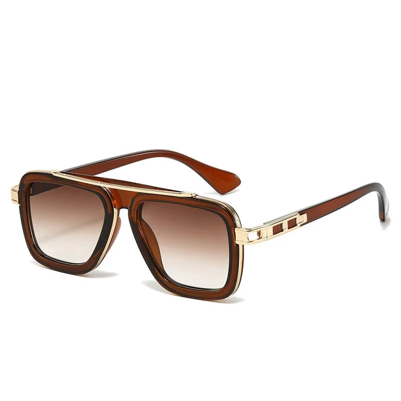 Fashion Cool Men Driving Glasses Goggle New Summer Style Gradient Brown Sunglasses Vintage Pilot Sun Glasses UV400 Oculos De Sol