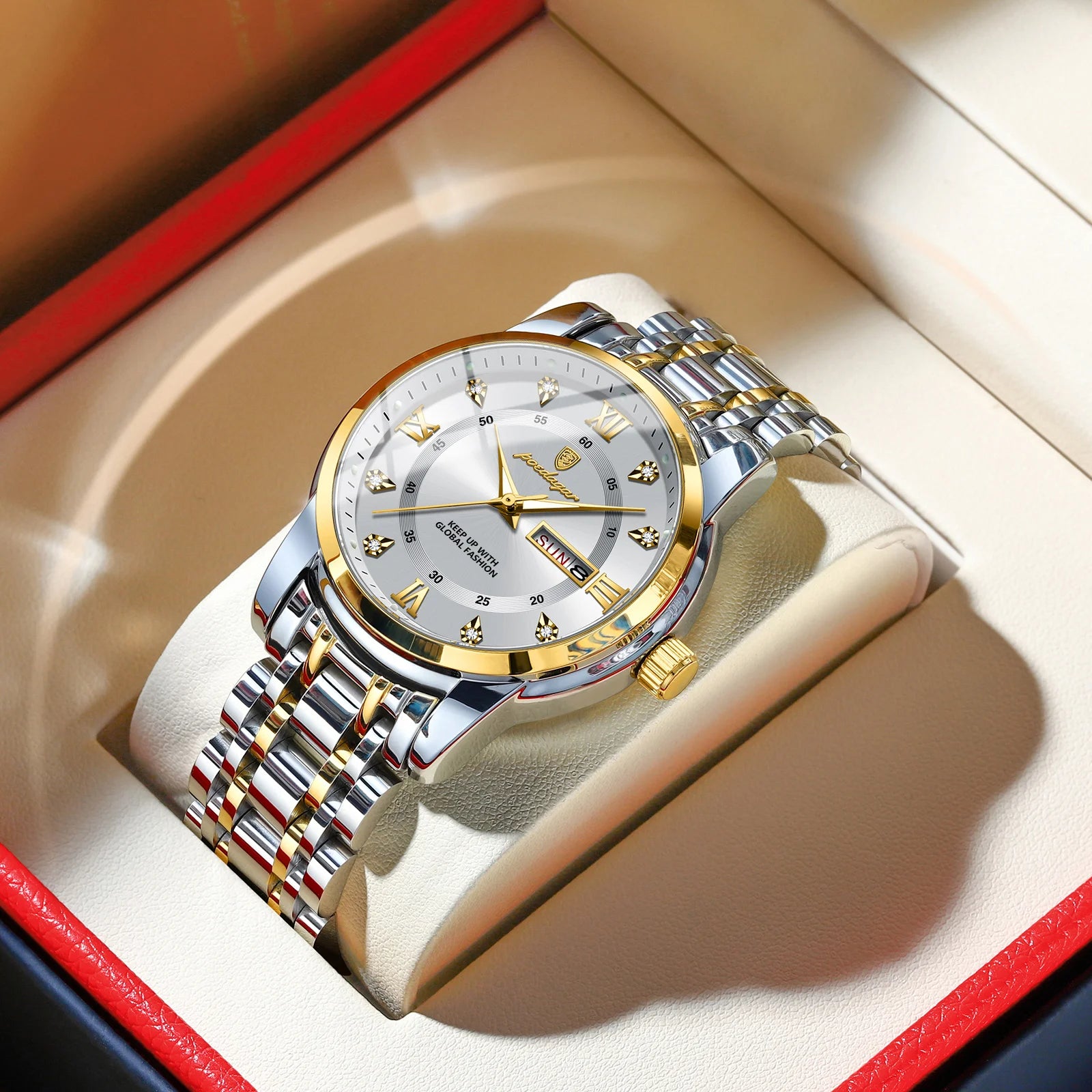 POEDAGAR Luxury Watch for Man Elegant Date Week Waterproof Luminous Men Watch Quartz Stainless Steel Sports Men's Watches reloj - Madeinsea©