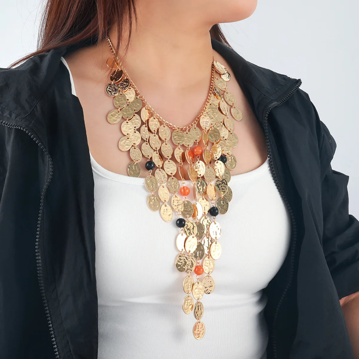 ZAA Multi-layer Woven Long Summer Beach Vacation Style Necklace