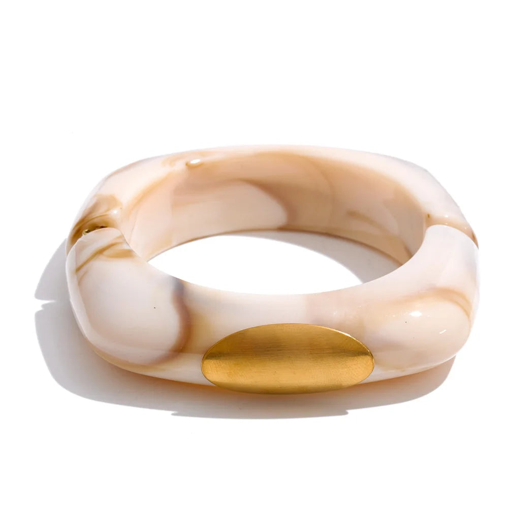 Yhpup 57/61/62mm Acrylic Resin Thick Bracelet Bangle Waterproof Statement Fashion Summer 2026 Wrist Jewelry