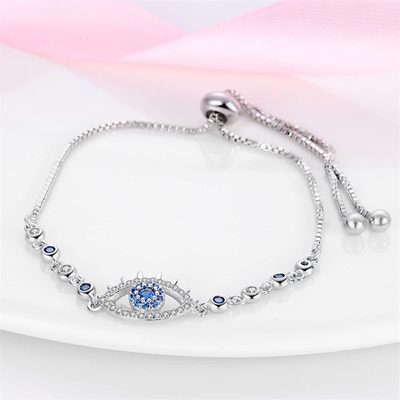 Trendy Bracelet For Women 925 Silver Sparkling Lucky Infinite Symbol Sakura Sunflower Butterfly Pendant Bracelet Wedding Jewelry