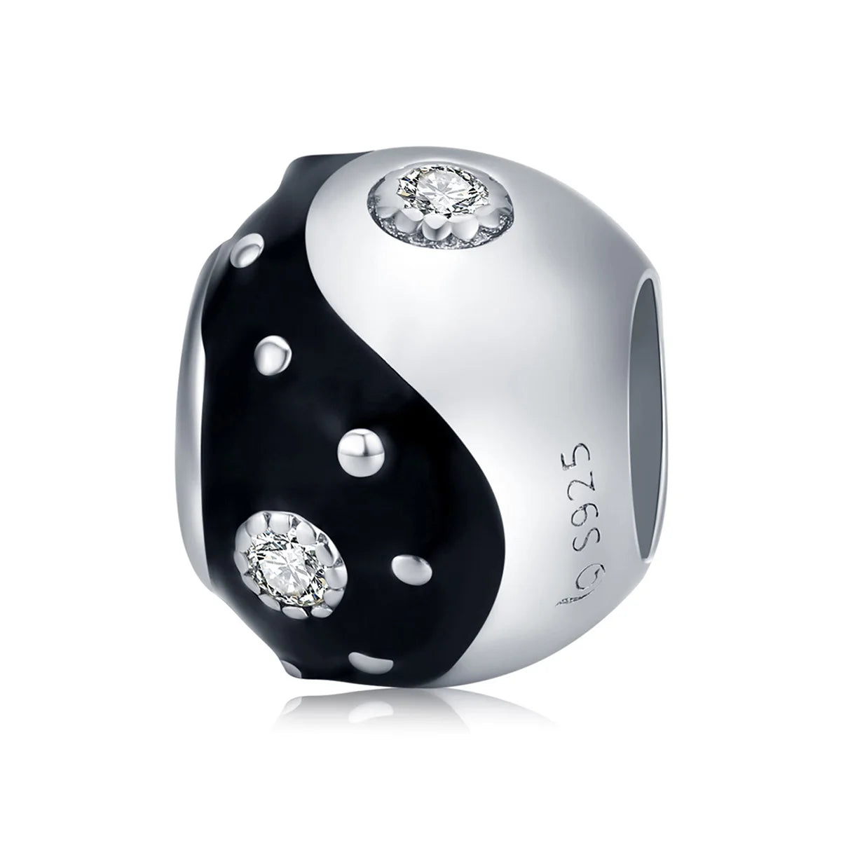 BAMOER 925 Sterling Silver Two-tone Pendant Detachable Taiji-Bagua Beads for Women Necklace DIY Guarding Jewelry Accessories