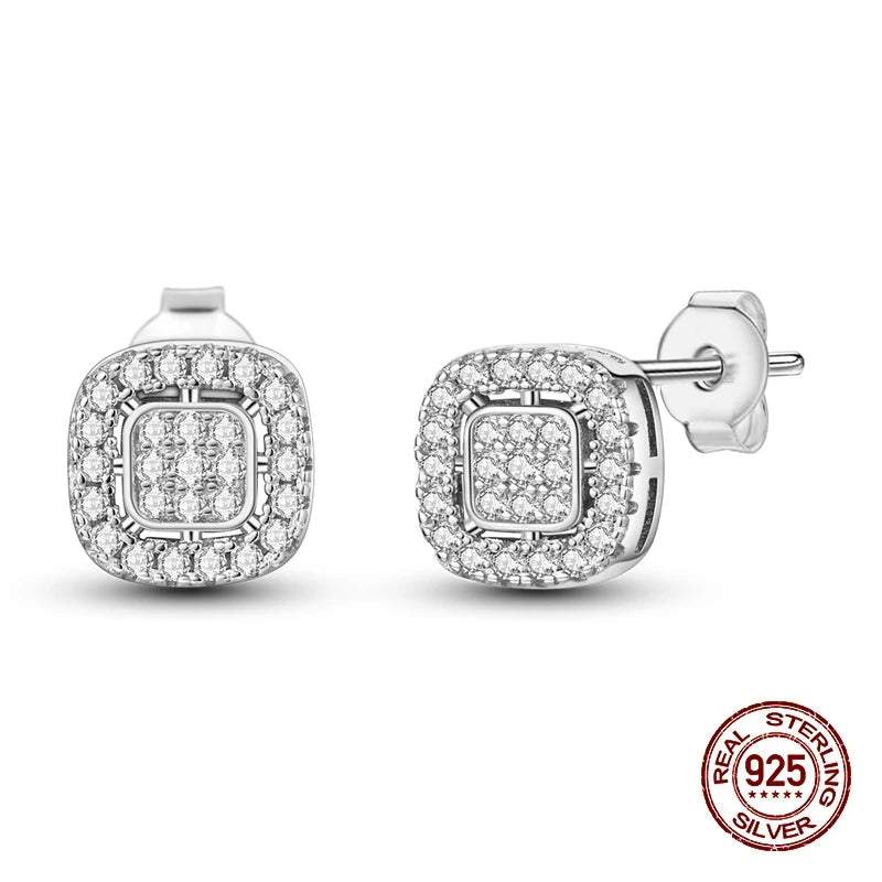 Classic Zircon Stud Earrings For Women Pearl Drop Earring 100% 925 Sterling Silver Butterfly Heart-Shaped Earings Fine Jewelry