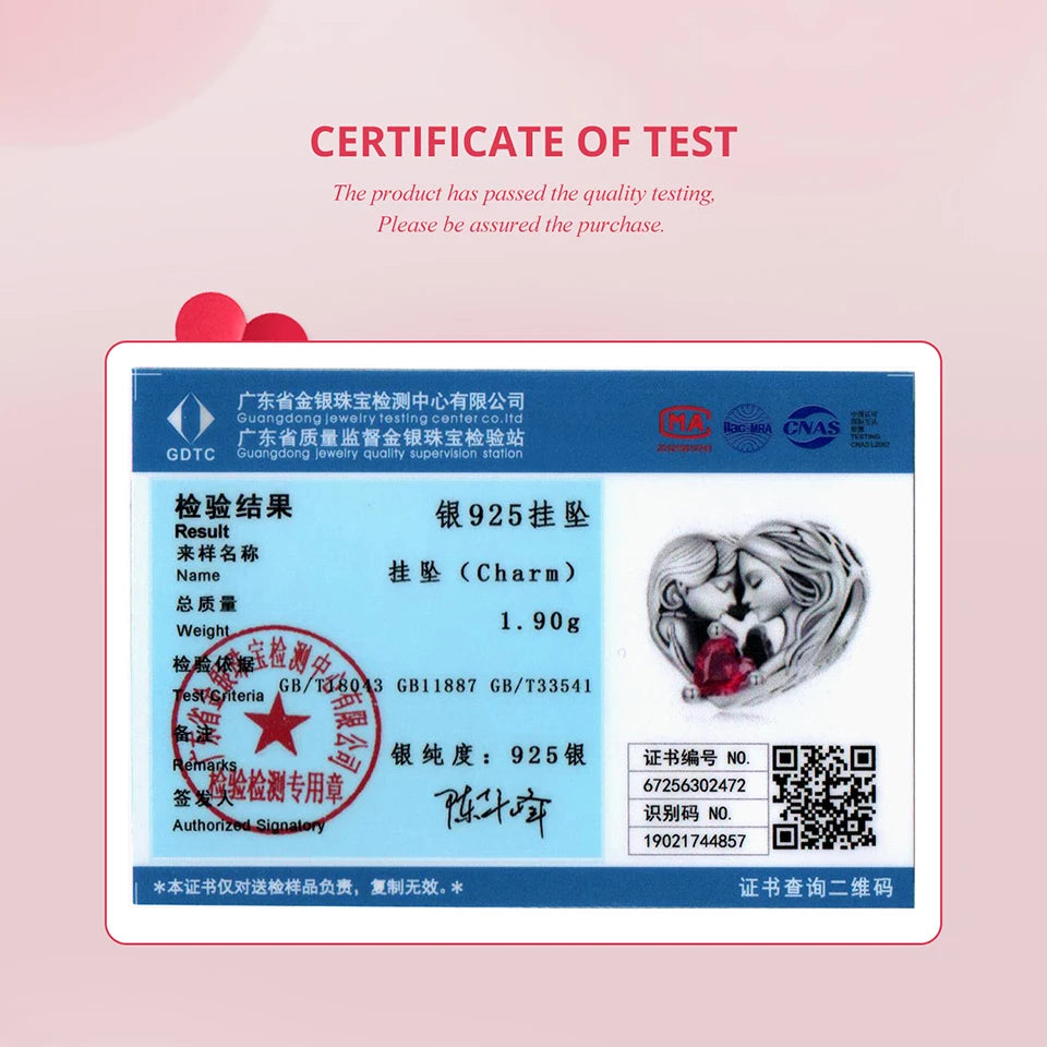 BAMOER 2025 Family Series 925 Sterling Silver Sister Mother Charm fit Original Bracelet DIY Jewelry Accessories Heart Beads