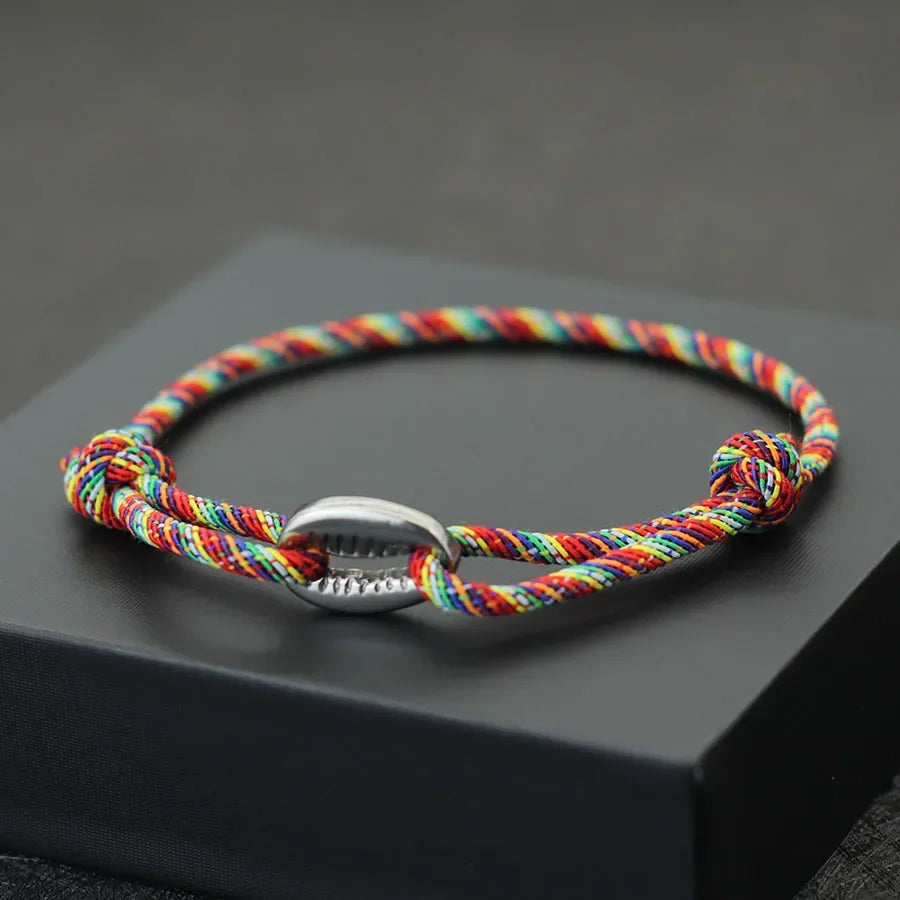 Handwoven Rope Macrame Bracelet Men Adjustable Nickel Black Shell Braclet Summer Beach Surfer Braslet Pulseira Corda Masculina