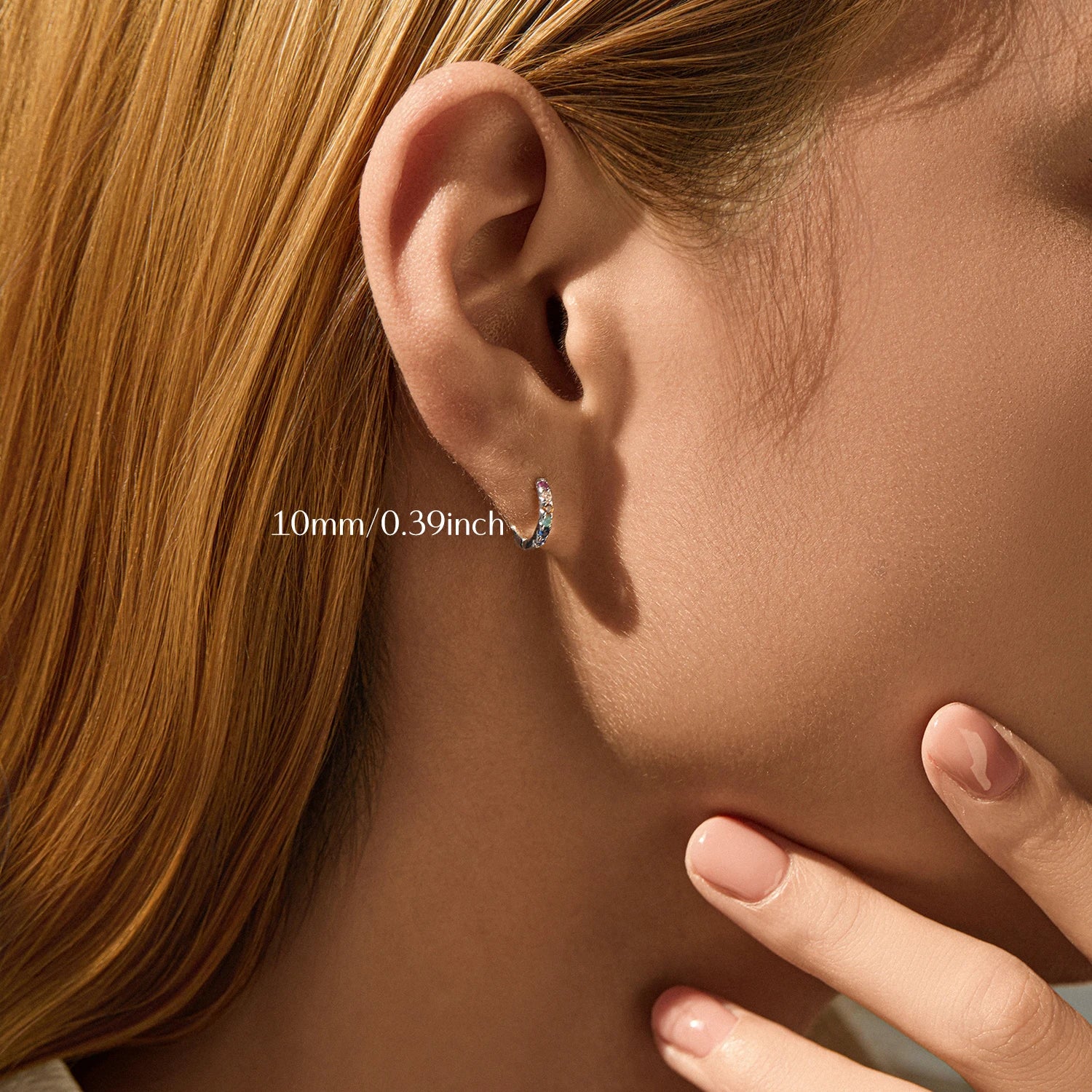 MODIAN 3 Sizes Colorful Ear Buckle 925 Sterling Silver Trendy Stackable Round Zirconia Hoop Earrings For Women Fine Jewelry