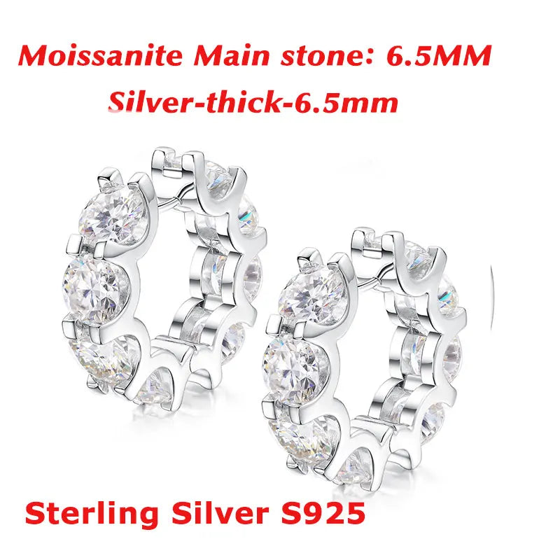 Fine Jewelry Moissanite Luxury Earrings 925 Silver For Women Sterling Silver Earring