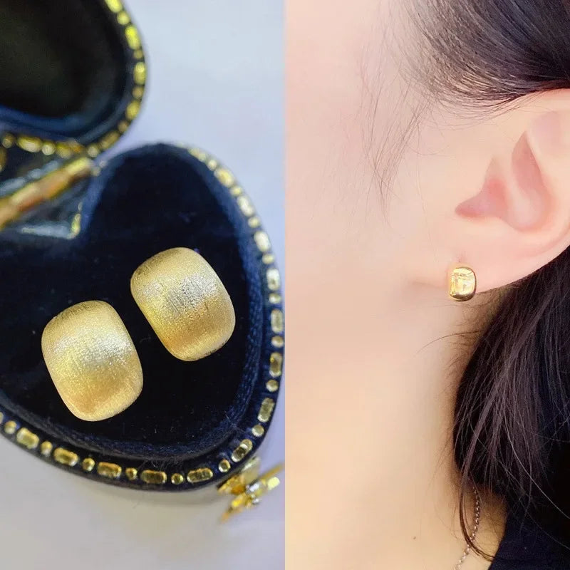 Real 14K Gold Jewelry Earring Women Fine Aros Mujer Oreja Pink Earrings for Women Orecchini 14 K Yellow Gold Bizuteria Jewelry
