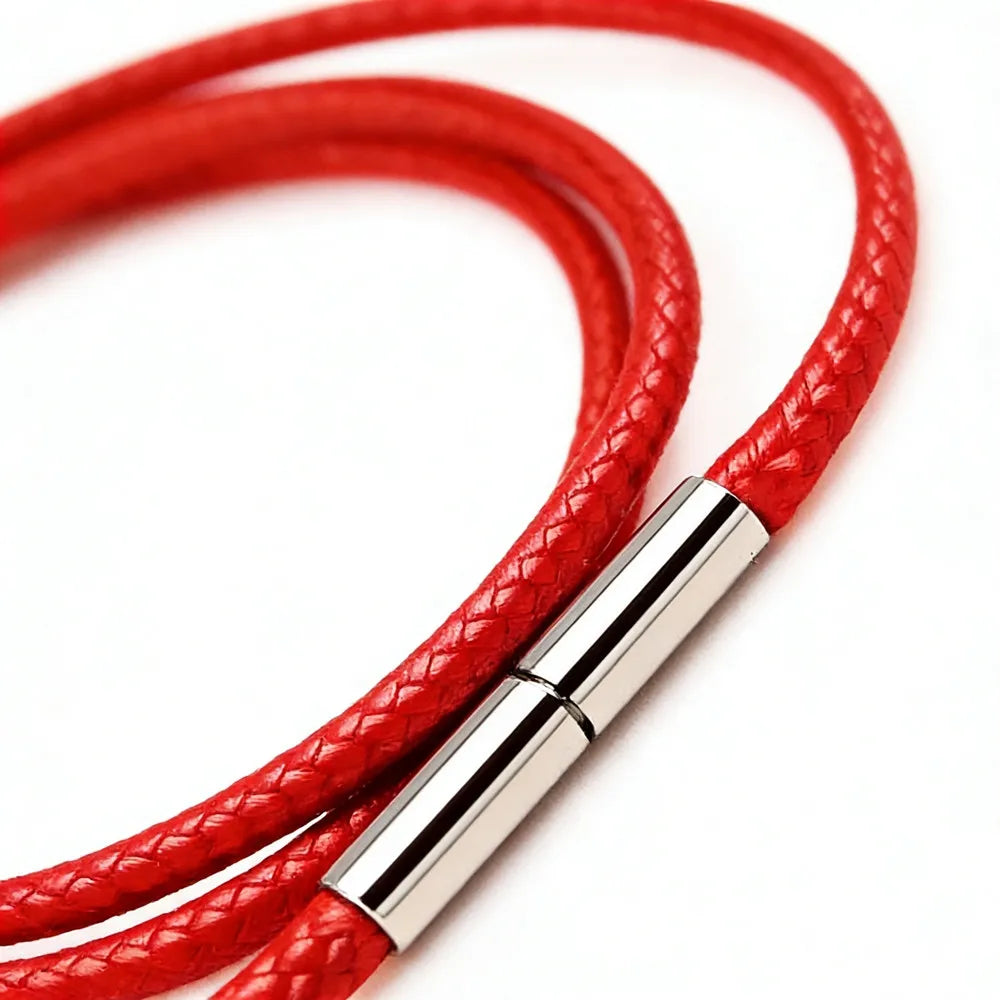MKENDN Black Leather Chain Necklace for Diy Women Men Handmade Braid Rope Long Necklace 40/50/60/70CM Neck Pendant Chain Jewelry