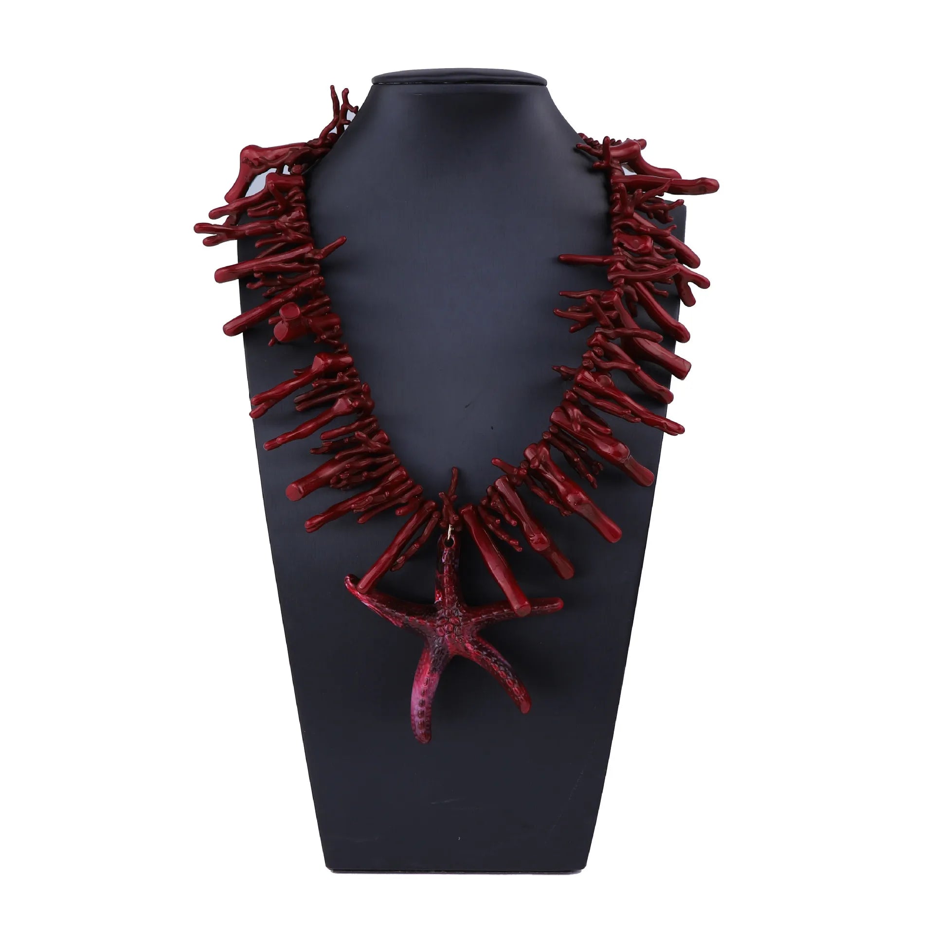 Exaggerated Ocean Inspired Coral Plastic Unique Starfish Pendant Necklace