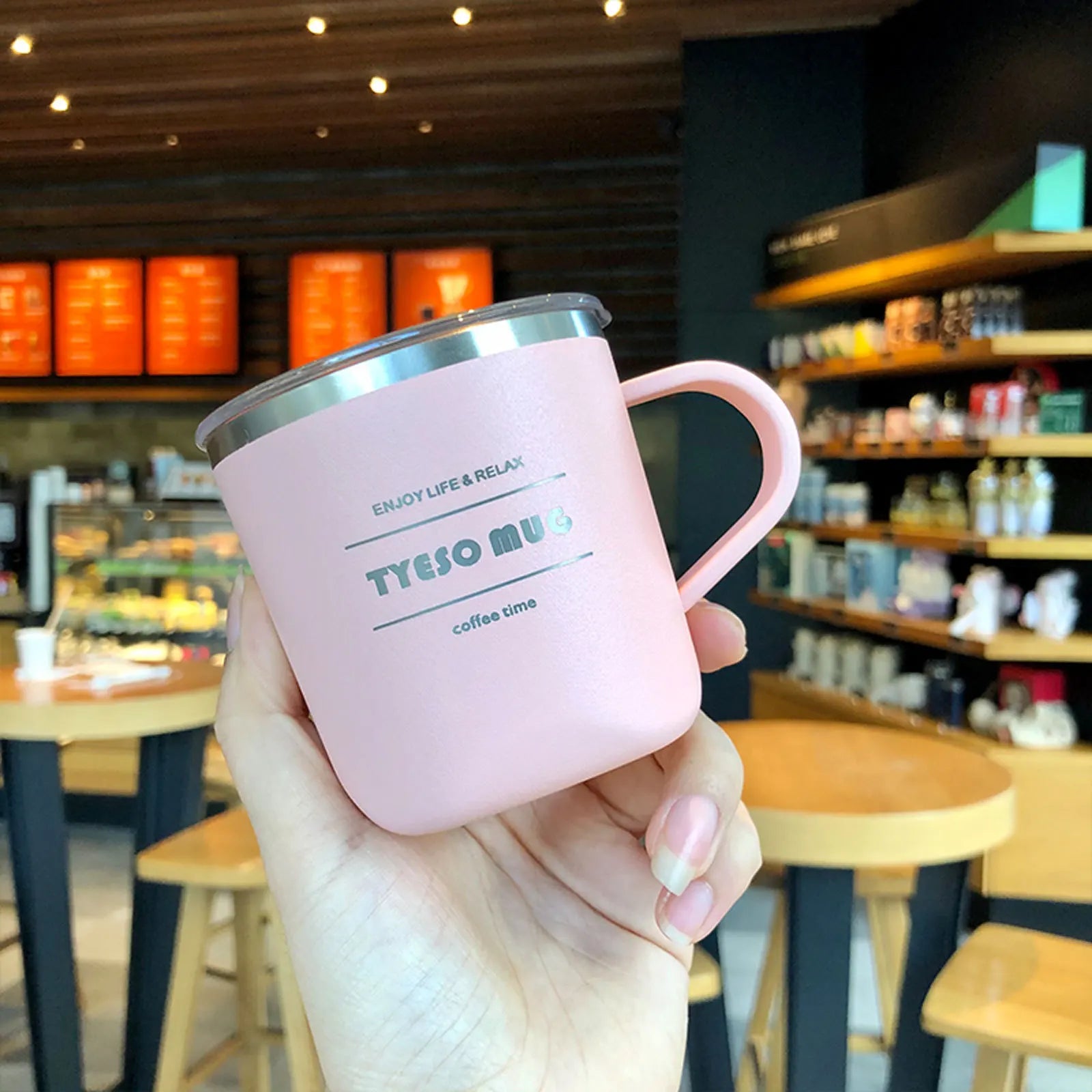 Tyeso Water Bottle 260/300ml Coffee Mug Stainless Steel Coffee Cup Travel Mug with Lid Insulated For Office Home Coffee Tea tool