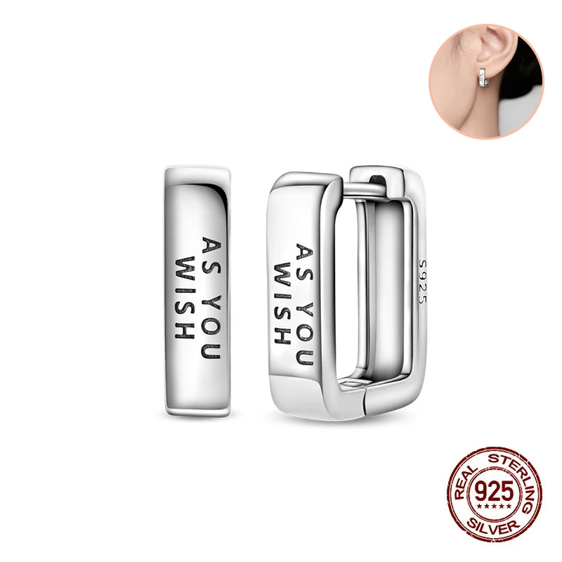 New Original 925 Sterling Silver Hoop Earrings Rose Gold Color Zircon Studs Earring For Women Luxury Wedding Engagement Gift