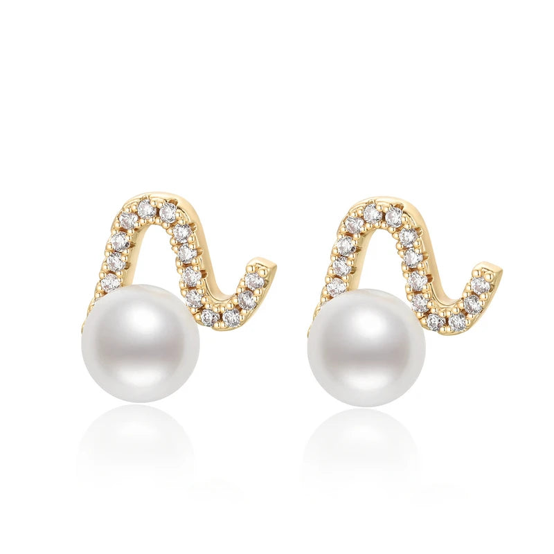 OXTAO 1Pair Fashion  Women Stud Earrings Crystal Ear Climbers / Crawlers Clear Rhinestone Earring For Women Party Jewelry Gift