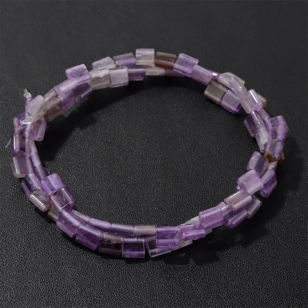 5MM Double Hole Square Bead Natural Tiger Eye Quartzs Imperial Jaspers DIY Beads For Jewelry Making Bracelet Necklace Handmade