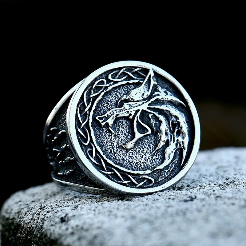 BEIER 2022 Trendy Viking Stainless Steel Wolf Head Ring For Men Odin Norse Viking Celtic Animal Jewelry Wholesale Gift