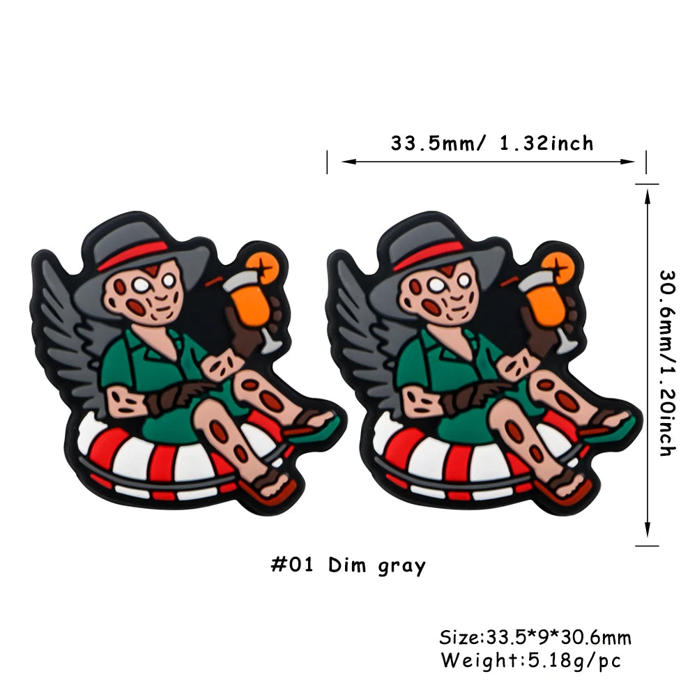 Sunrony 5Pcs New Cartoon Figure Focal Silicone Beads DIY Necklace Bracelet Keychain Handwork Accessories For Jewelry Making