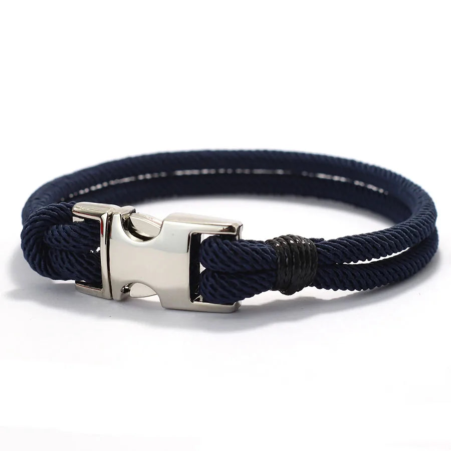 New Good Luck Rope Bracelet Men Bilayer Detachable Buckle Wrap Braslet Locomotive Cool Riding Outdoor Survival Braclet Pulseria