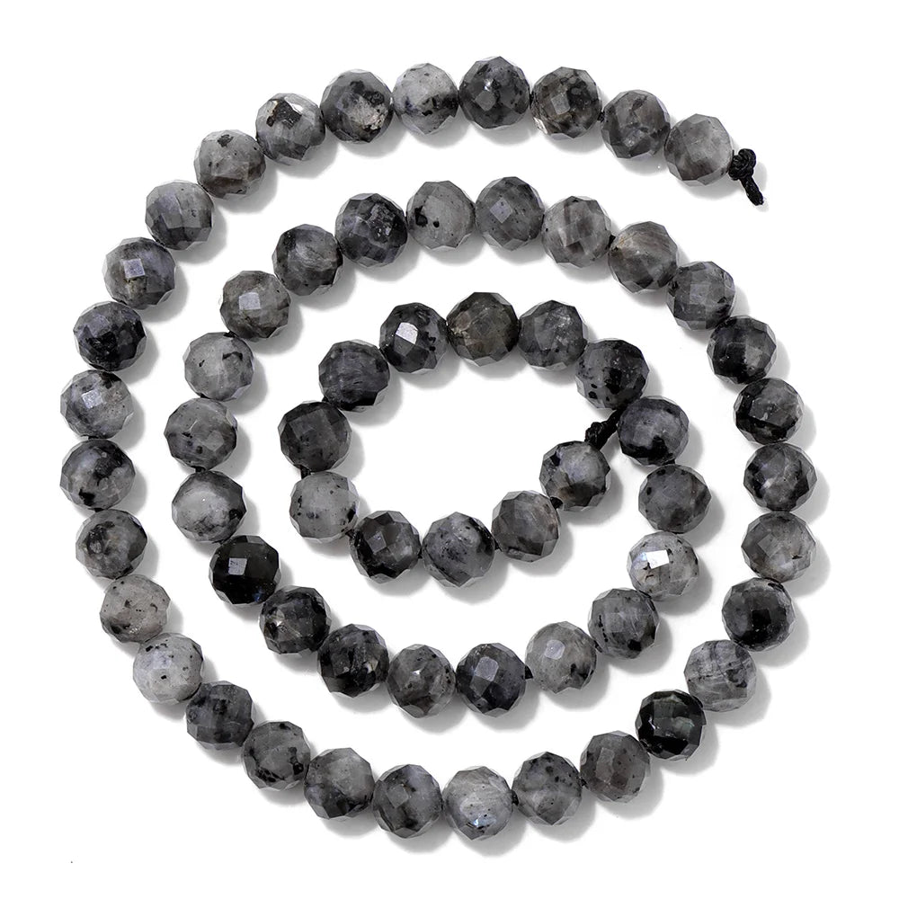 Natural Dark Labradorite Stone Bead Black Spectrolite Faceted Round Leaf Square Loose Spacer Beads For Jewelry Making Handmade