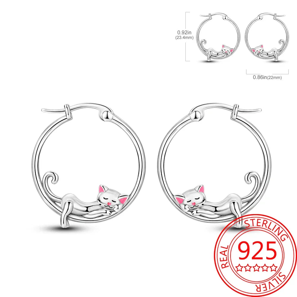 Ear Ring Series 925 Sterling Silver Star Moon Unicorn Tulip Flower Butterfly Bee Geometry Earrings Ladies Pairing with Jewelry