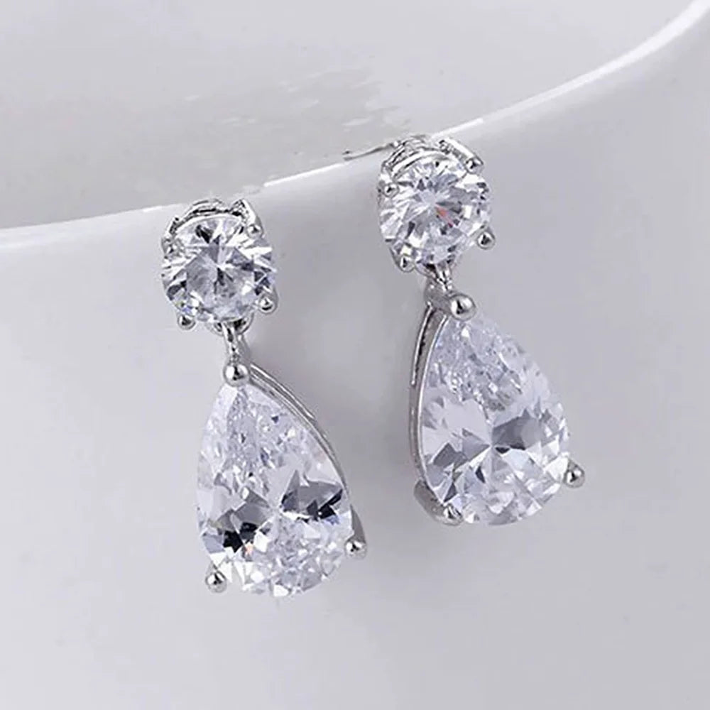Serenity 5cttw D Color Moissanite Earrings for Women 100% S925 Sterling Silver Plated 18K Lab Diamond Drop Earrings Fine Jewelry