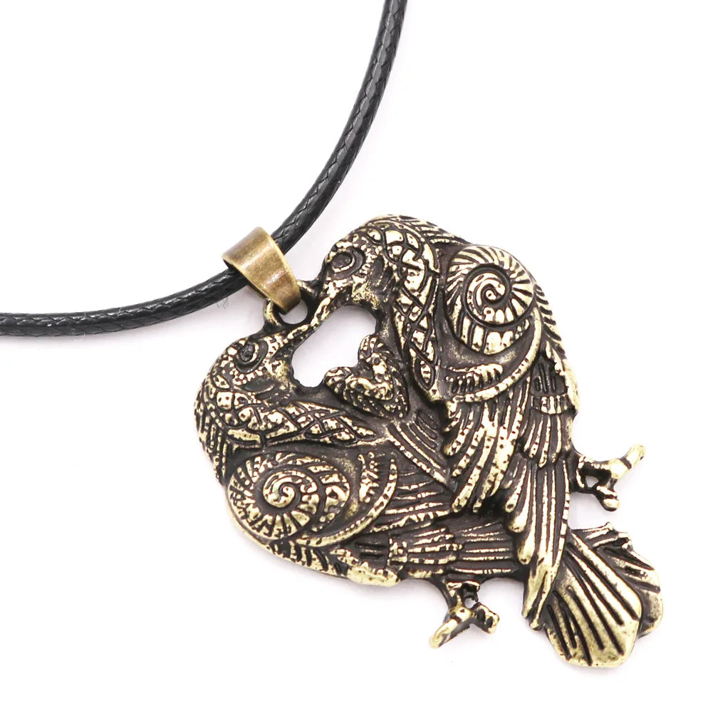 Bird Rune Norse Raven series Viking Wiccan woman Moon Phase Crow Bird Runes pend