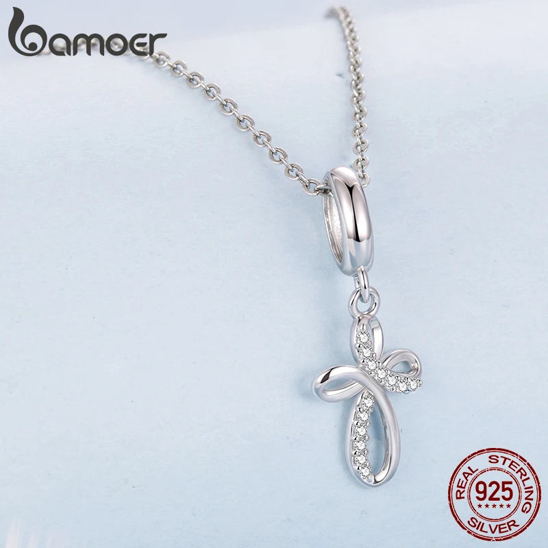 Bamoer 925 Sterling Silver Mystery Medusa Charm Transparent Glass Serpent Pendant  for Women Bracelet Accessories DIY Punk Gift