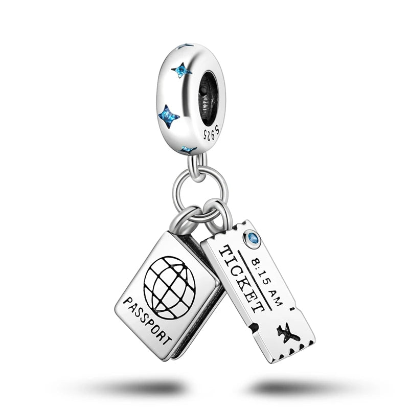 Charm Original 925 Sterling Silver Charms Pendants Love Travel Life DIY Beads for Bracelet Necklace Charms Women Jewelry Making