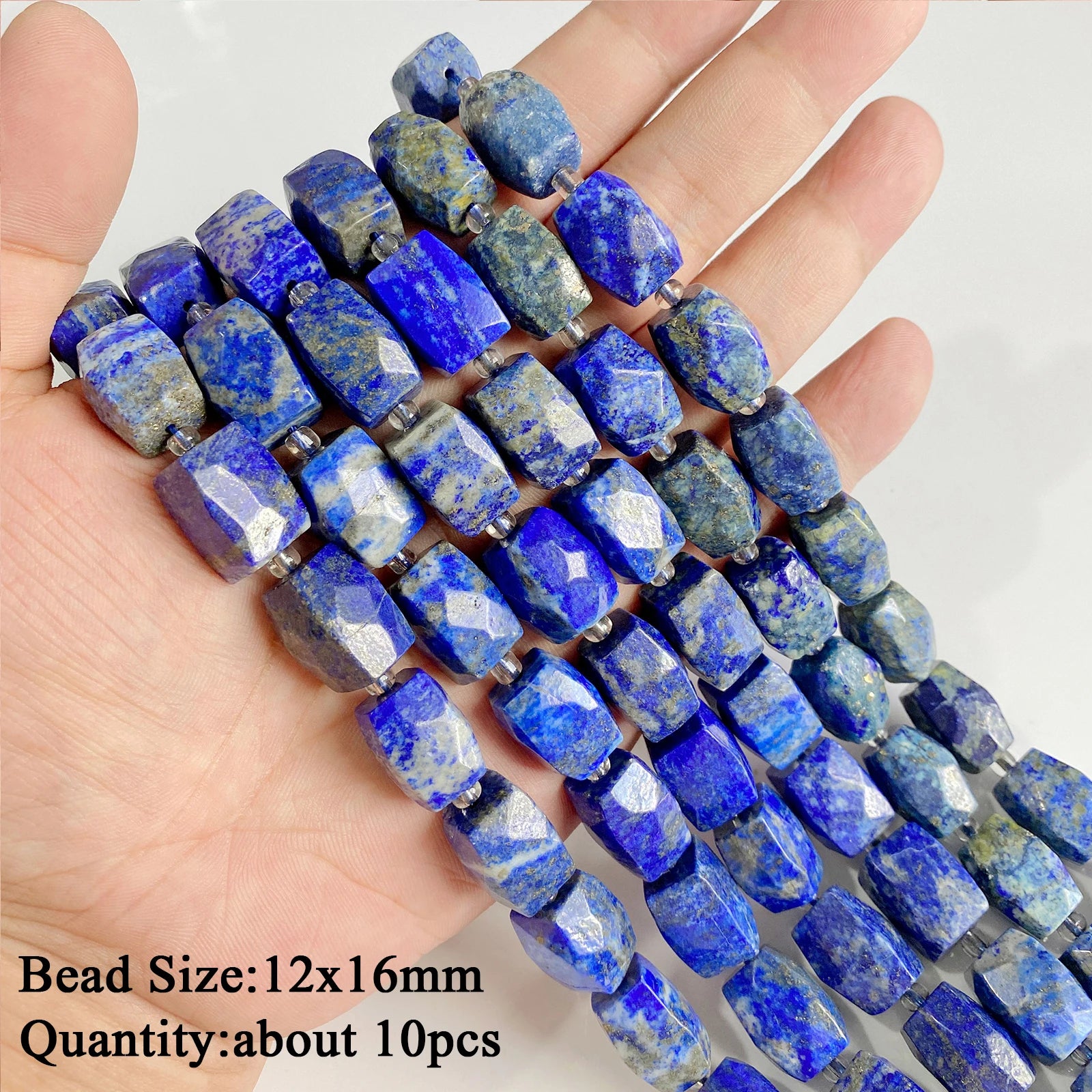 Natural Lapis Lazuli Healing Stone Bead Handmade Necklace Bracelet Bead Accessories For DIY Wisdom,Confidence,Prosperity Jewelry